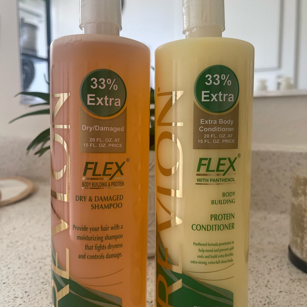 Revlon FLEX Dry & Damaged Shampoo and Protein Conditioner - Orange & Cream